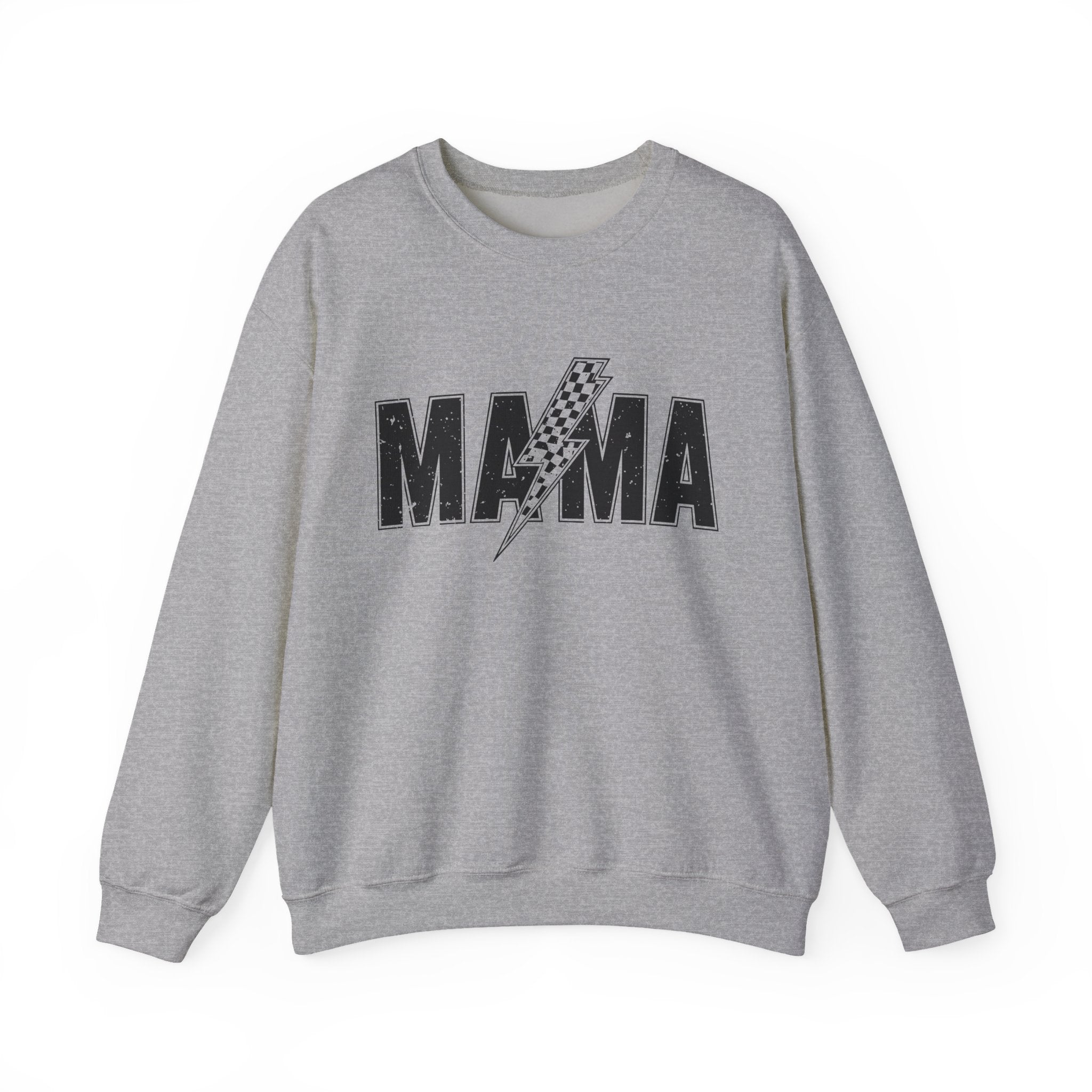 Mama Lightning Bolt Crewneck Sweatshirt — Vintage Rockstar Mom Pullover